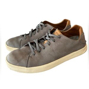 OluKai Lae'Ahi Li’Ili Slip-on Lace Sneakers Mens 10.5 Leather Gray, Some Wear